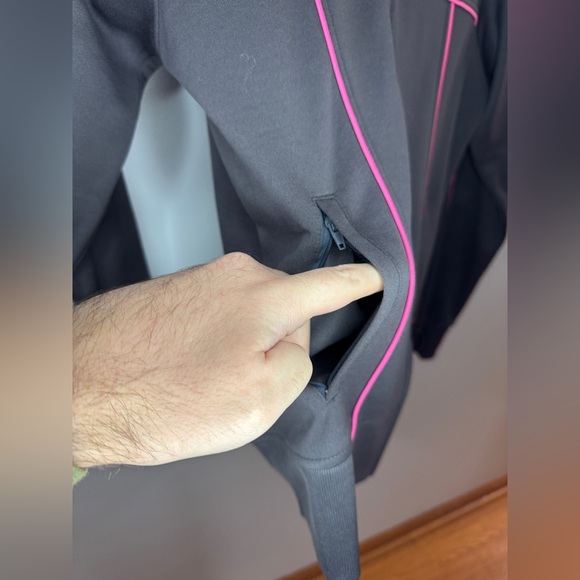 Pre-Owned LG Petite Izod Grey and Pink Zip-Up Jacket - Picture 5 of 7